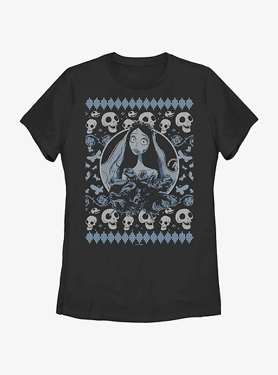 Corpse Bride Ugly Sweater Pattern Womens T-Shirt
