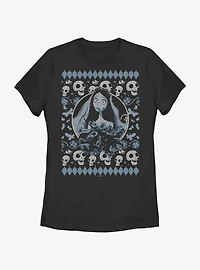 Corpse Bride Ugly Sweater Pattern Womens T-Shirt