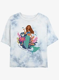 Disney The Little Mermaid An Ocean Of Dreams Girls Tie-Dye Crop T-Shirt