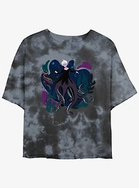 Disney The Little Mermaid Ursula With Her Eels Girls Tie-Dye Crop T-Shirt