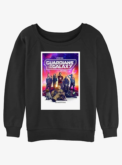 Marvel Guardians Of The Galaxy Vol. 3 Poster Group Girls Slouchy Sweatshirt