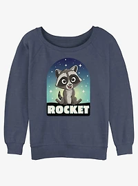 Marvel Guardians Of The Galaxy Cartoon Rocket Tombstone Girls Slouchy Sweatshirt