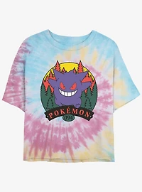 Pokemon Gengar Attack Girls Tie-Dye Crop T-Shirt