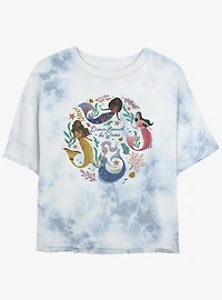 Disney The Little Mermaid Dance Beneath Waves Girls Tie-Dye Crop T-Shirt