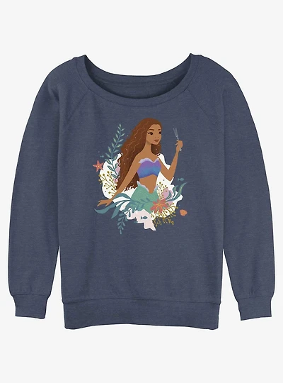 Disney The Little Mermaid Ariel With The Dinglehopper Girls Slouchy Sweatshirt