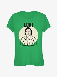 Marvel Loki Line Drawing Loki Portrait Girls T-Shirt