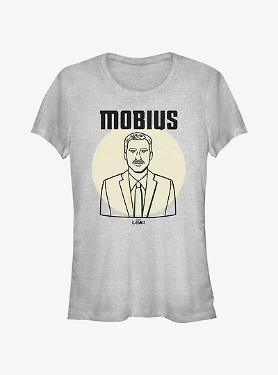 Marvel Loki Line Drawing Mobius Portrait Girls T-Shirt