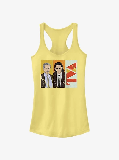 Marvel Loki Mobius and Loki TVA Logo Girls Tank