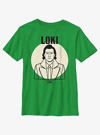 Marvel Loki Line Drawing Portrait Youth T-Shirt