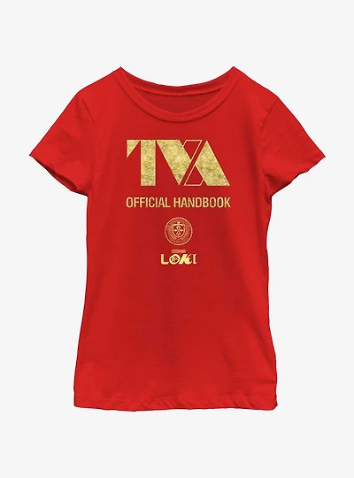 Marvel Loki TVA Official Handbook Youth Girls T-Shirt