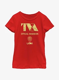 Marvel Loki TVA Official Handbook Youth Girls T-Shirt