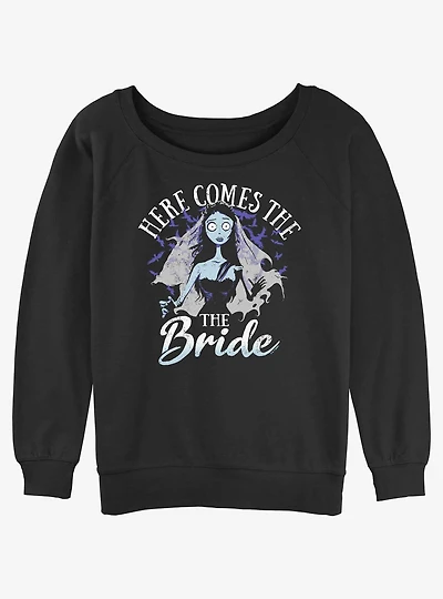 Corpse Bride Here Comes The Bride Girls Slouchy Sweatshirt