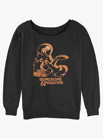 Dungeons & Dragons Halloween Fill Ampersand Girls Slouchy Sweatshirt