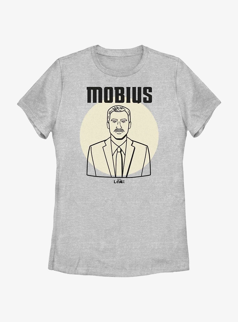 Marvel Loki Line Drawing Mobius Portrait Womens T-Shirt