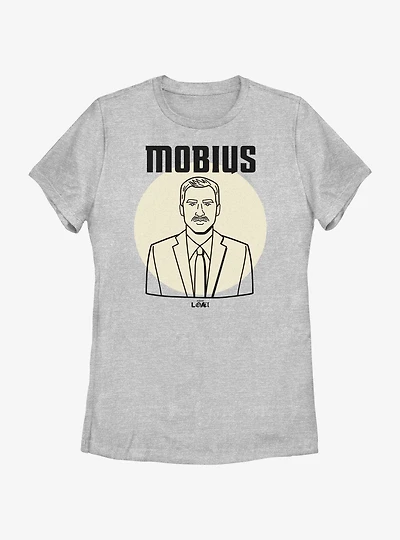 Marvel Loki Line Drawing Mobius Portrait Womens T-Shirt