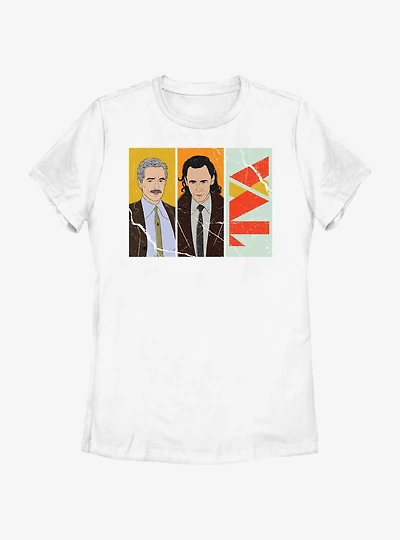 Marvel Loki Mobius and TVA Logo Womens T-Shirt