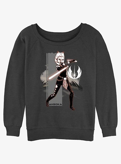 Star Wars Ahsoka Grey Jedi Girls Slouchy Sweatshirt