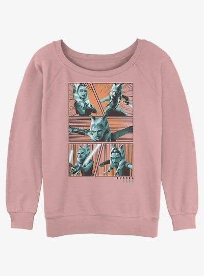 Star Wars The Clone Wars Ahsoka Panels Girls Slouchy Sweatshirt