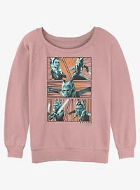 Star Wars The Clone Wars Ahsoka Panels Girls Slouchy Sweatshirt