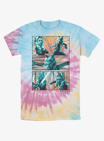 Star Wars The Clone Wars Ahsoka Panels Tie-Dye T-Shirt