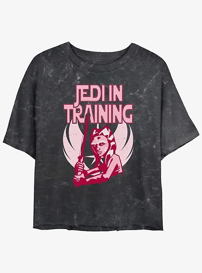 Star Wars The Clone Wars Jedi In Training Mineral Wash Girls Crop T-Shirt