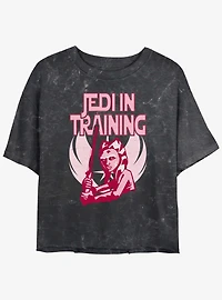 Star Wars The Clone Wars Jedi In Training Mineral Wash Girls Crop T-Shirt