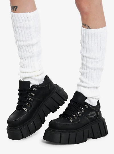 Ivory Slouchy Knee-High Socks