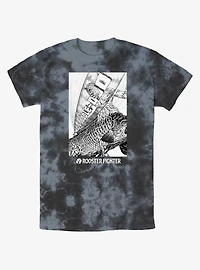 Rooster Fighter Cock-A-Doodle-Doo Manga Poster Tie-Dye T-Shirt