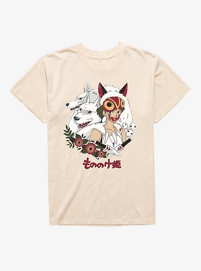 Studio Ghibli Princess Mononoke Wolf Princess Mineral Wash T-Shirt