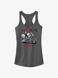 Rooster Fighter Rooster Motorcycle Girls Tank