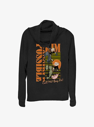 Disney Kim Possible Team Mission Cowl Neck Long-Sleeve Top