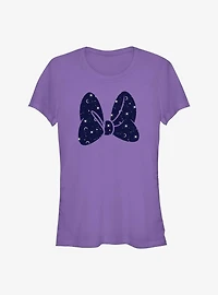 Disney Minnie Mouse Galaxy Print Bow Girls T-Shirt