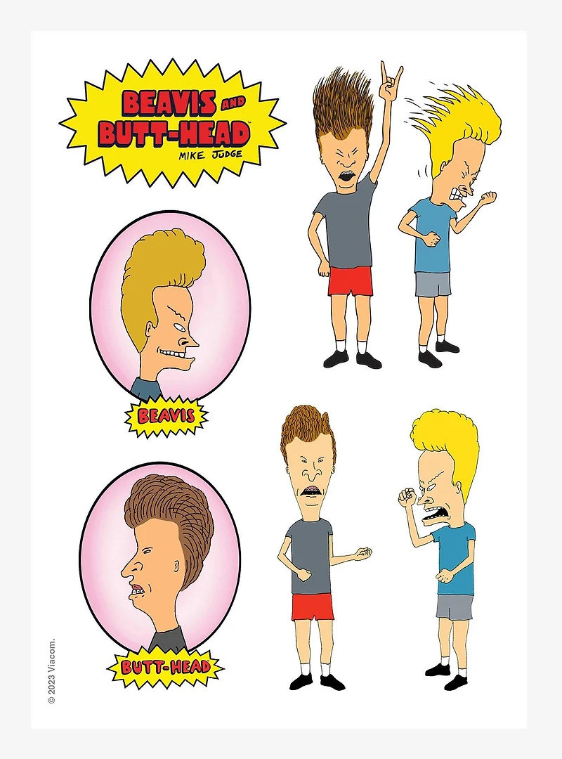 Beavis And Butt-Head Classic Kiss-Cut Sticker Sheet