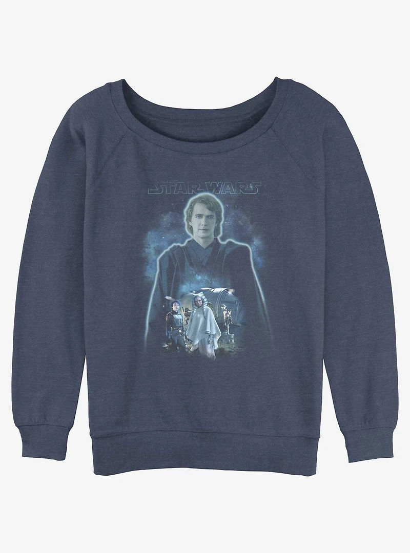 Star Wars Ahsoka Anakin Force Ghost Girls Slouchy Sweatshirt Hot Topic Web Exclusive