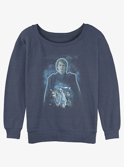Star Wars Ahsoka Anakin Force Ghost Girls Slouchy Sweatshirt Hot Topic Web Exclusive