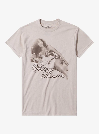 Whitney Houston Guitar Boyfriend Fit Girls T-Shirt