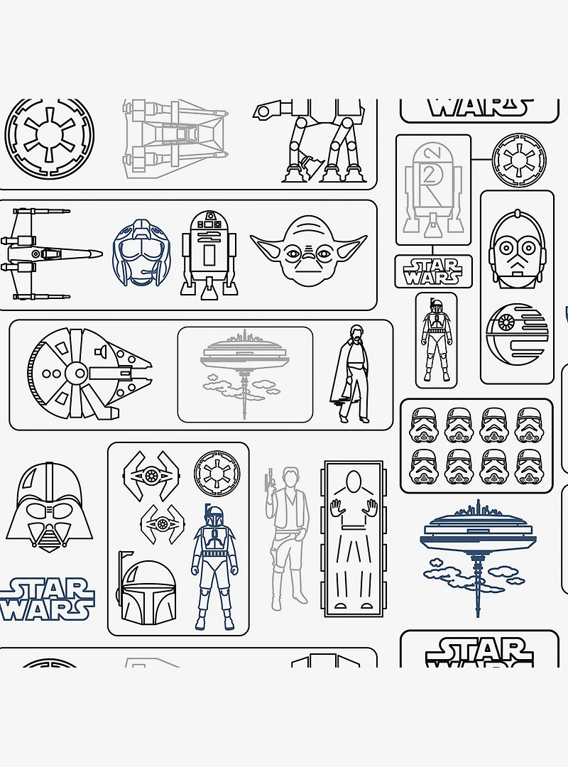 Star Wars Pictogram Peel & Stick Wallpaper