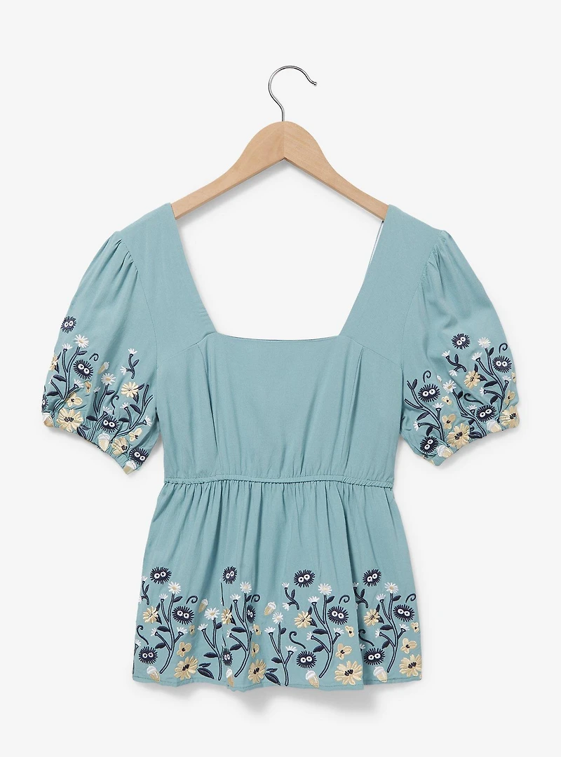 Studio Ghibli Spirited Away Floral Soot Sprites Smock Blouse - BoxLunch Exclusive