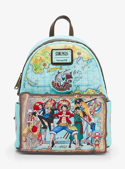 Loungefly One Piece Luffy and Crew Map Mini Backpack