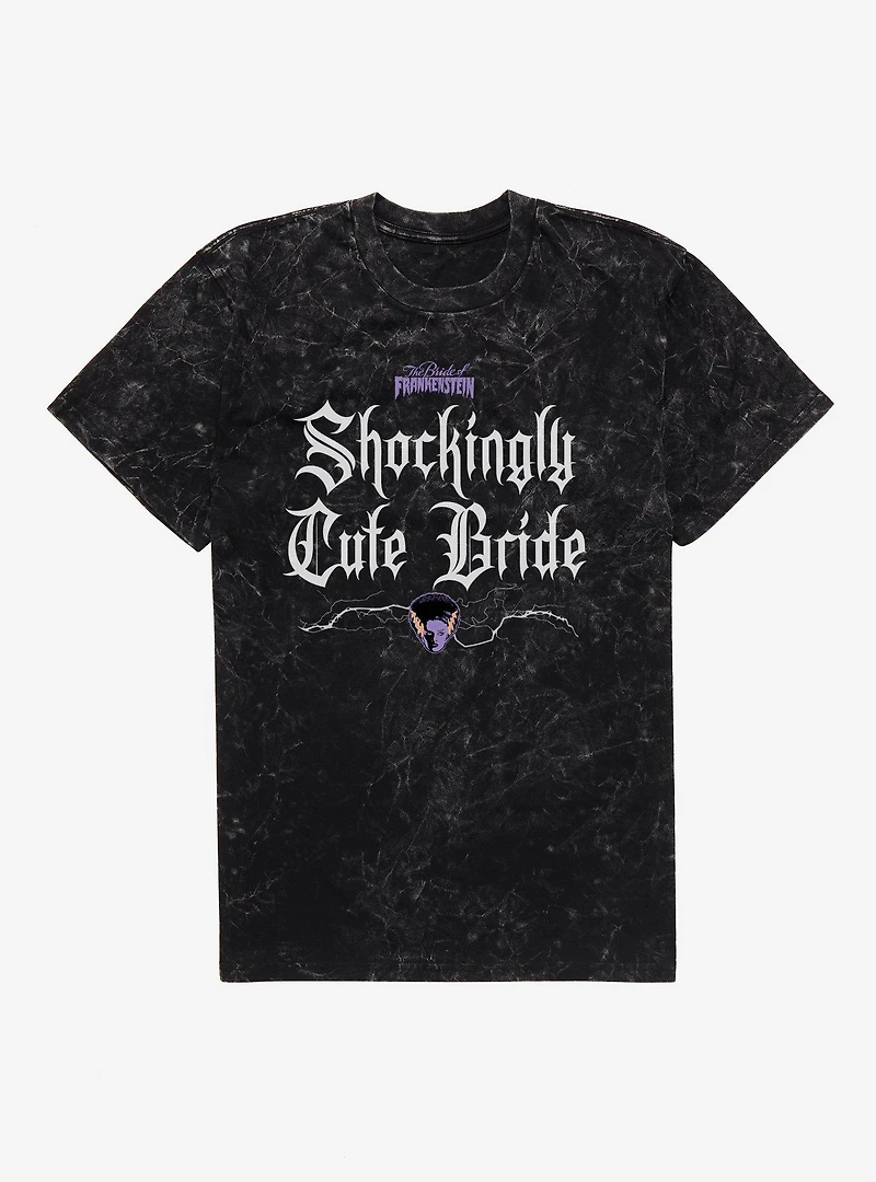 Bride Of Frankenstein Shockingly Cute Bride Mineral Wash T-Shirt