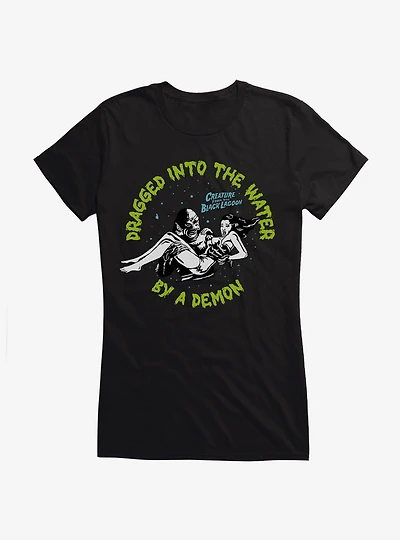 Creature From The Black Lagoon Dragged Into The Water Girls T-Shirt