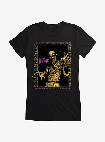 Universal Monsters The Mummy Ancient Rites Must Be Performed Girls T-Shirt