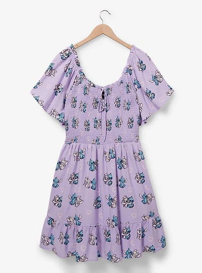 Disney Lilo & Stitch Angel Allover Print Smocked Plus Dress — BoxLunch Exclusive