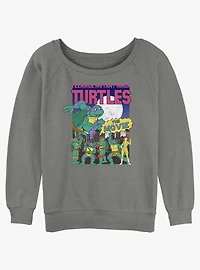 Teenage Mutant Ninja Turtles Vintage Turtles Poster Girls Slouchy Sweatshirt