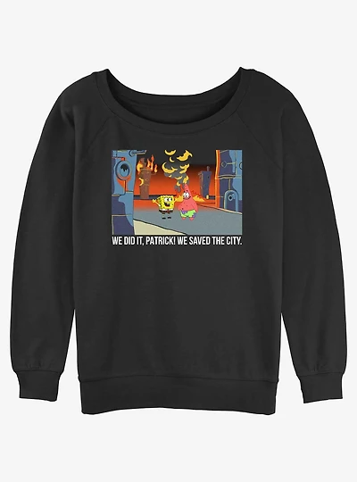 SpongeBob SquarePants Saved The City Girls Slouchy Sweatshirt