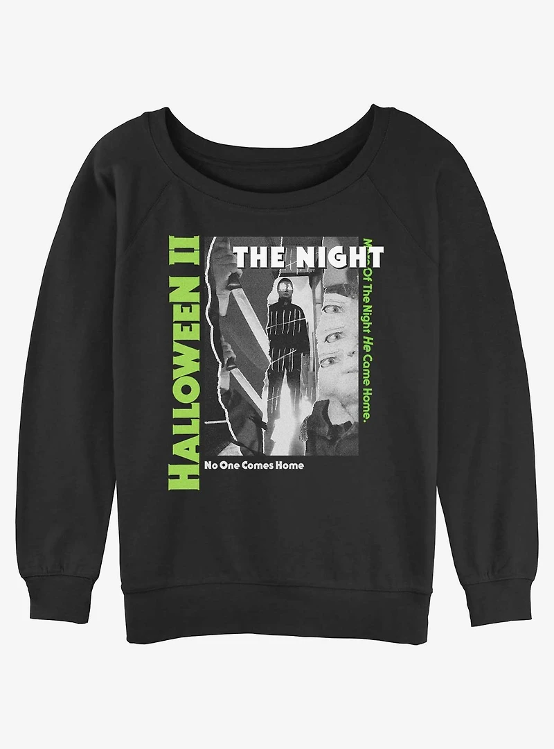 Halloween II Nightmare Poster Girls Slouchy Sweatshirt