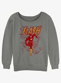 DC The Flash Going Fast Girls Slouchy Sweatshirt