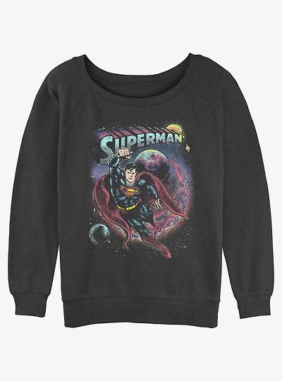 DC Superman Space Cowboy Girls Slouchy Sweatshirt