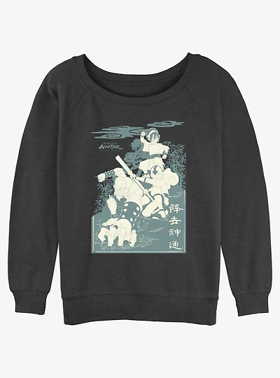 Avatar: The Last Airbender Earth Stances Girls Slouchy Sweatshirt