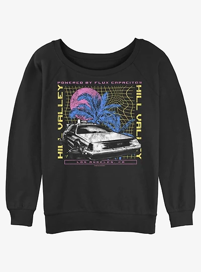 Back to the Future Delorean Destination Girls Slouchy Sweatshirt